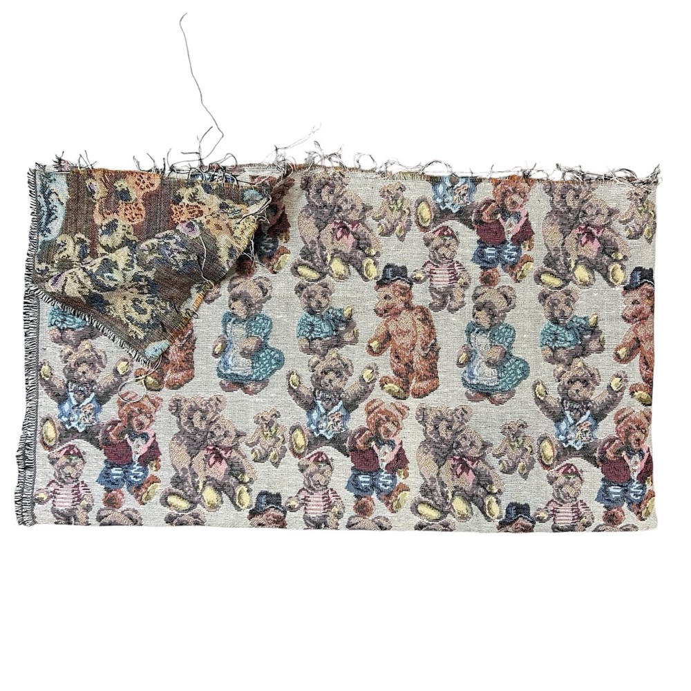 Vintage Teddy Bear Tapestry Fabric‎ 3.5 Yards ~60” Wide Upholstery Jacquard